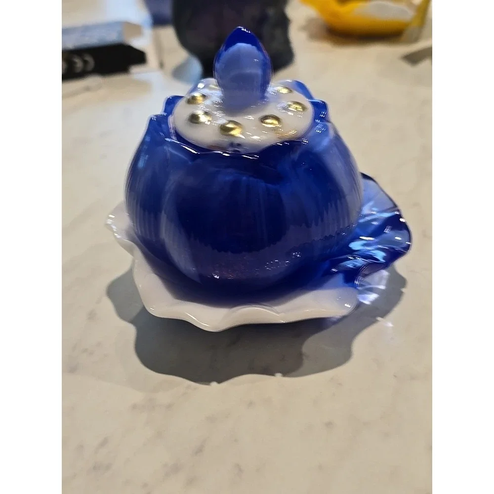 Handmade‎ Resin Blue And White Trinket Jar Stash Jar Decoration Gifts 628